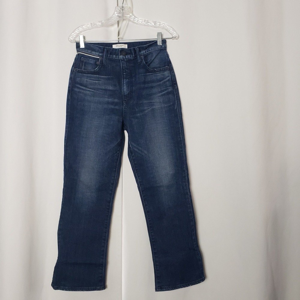 Moussy Vintage Womens High Rise Straight Leg Jeans Dark Wash Made in Japan 27